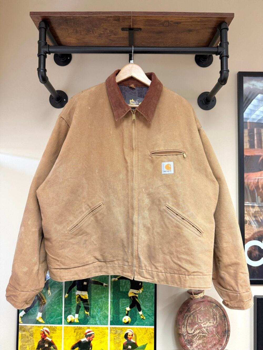 Y2K Carhartt Hamilton Brown Vintage Blanket Lined Canvas Detroit Jacket J01 BRN